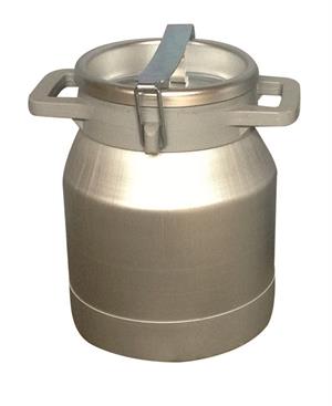 Melkespann med håndtag og lokk, aluminium. 10 liter